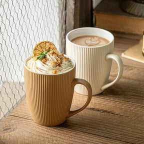 Caneca japonesa listras verticais, Estilo Vintage, Copos de café simples de alta beleza, Copo do café da manhã do agregado familiar